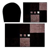 LineaDue MERKUR Set 3 pcs (Cover, 40x50cm without Cutout + 50x80cm) SET, Brown - Toilet Mat