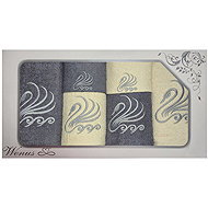 4sleep Gift pack of towels and bath towels Wenus VI swan graphite and cream - Towel Set