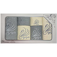 4sleep Gift pack of towels and bath towels Wenus VI swan grey and cream - Towel Set