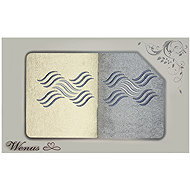 4sleep Gift pack of towels Wenus II waves cream grey - Towel Set