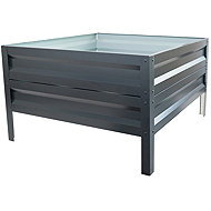 LEGI Raised bed 0.65 × 1 m, galvanised steel frame, height 40 cm, anthracite - Raised Garden Bed