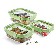 Lékué Set rechteckiger Glas-Lebensmittelbehälter Rectangular Glass Set, grün - Dosen-Set