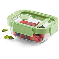 Lékué Glass hermetic food container Square Glass, rectangle, 370 ml, green - Storage Jar