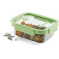 Lékué Glass hermetic food container Square Glass, rectangle, 1050 ml, green - Storage Jar