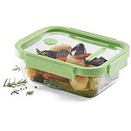 Lékué Glass hermetic food container Square Glass, rectangle, 1520 ml, green - Storage Jar