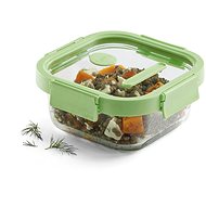 Lékué Glass hermetic food jar Square Glass, square, 520 ml, green - Storage Jar