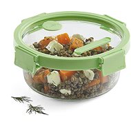 Lékué Glass hermetic food jar Square Glass, round, 950 ml, green - Storage Jar