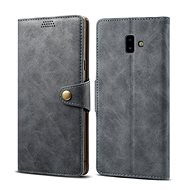 Lenuo Leather for Samsung Galaxy J6+ Grey - Phone Case