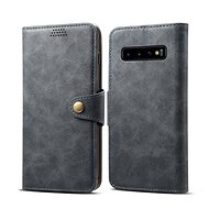 Lenuo Leather for Samsung Galaxy S10, Grey - Phone Case