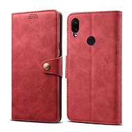Lenuo Leather tok Xiaomi Redmi Note 7 készülékhez, piros - Mobiltelefon tok