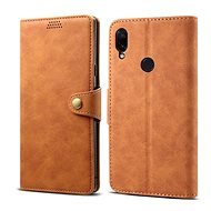 Lenuo Leather tok Xiaomi Redmi Note 7 készülékhez, barna - Mobiltelefon tok