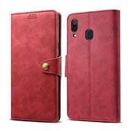 Lenuo Leather for Samsung Galaxy A30, Red - Phone Case