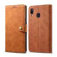 Lenuo Leather for Samsung Galaxy A30, Brown - Phone Case