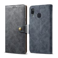 Lenuo Leather tok Samsung Galaxy A30 készülékhez, szürke - Mobiltelefon tok