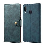 Lenuo Leather for Samsung Galaxy A30, Blue - Phone Case