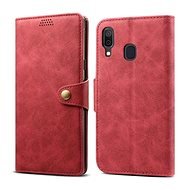 Lenuo Leather tok Samsung Galaxy A40 készülékhez, piros - Mobiltelefon tok