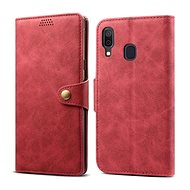 Lenuo Leather for Samsung Galaxy A40, Red - Phone Case