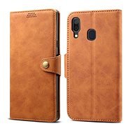Lenuo Leather for Samsung Galaxy A40, Brown - Phone Case