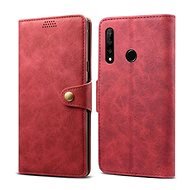 Lenuo Leather - Honor 9X készülékekhez, piros színű - Mobiltelefon tok
