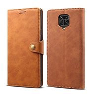 Lenuo Leather for Xiaomi Redmi Note 9 Pro/Note 9S, Brown - Phone Case