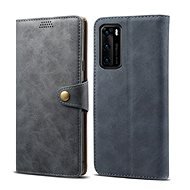 Lenuo Leather tok Huawei P40 készülékhez, szürke - Mobiltelefon tok