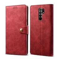 Lenuo Leather Xiaomi Redmi 9 piros tok - Mobiltelefon tok
