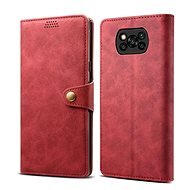 Lenuo Leather Xiaomi Poco X3 piros tok - Mobiltelefon tok