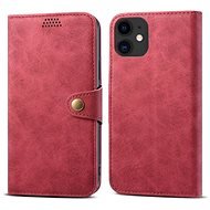 Lenuo Leather iPhone 12 mini készülékre, piros - Mobiltelefon tok