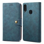 Lenuo Leather for Samsung Galaxy A20s, Blue - Phone Case