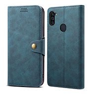 Lenuo Leather for Samsung Galaxy M11, Blue - Phone Case