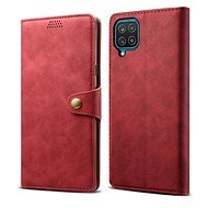 Lenuo Leather Samsung Galaxy A12 piros tok - Mobiltelefon tok