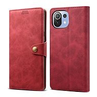 Lenuo Leather Flip Case for Xiaomi Mi 11 Lite, Red - Phone Case