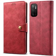 Lenuo Leather for Xiaomi Poco M3 Pro 5G/Redmi Note 10 5G, Red - Phone Case