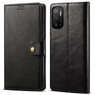 Lenuo Leather for Xiaomi Poco M3 Pro 5G/Redmi Note 10 5G, Black - Phone Case