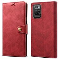 Lenuo Leather flipové puzdro pre Xiaomi Redmi 10, červené - Puzdro na mobil