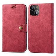 Lenuo Leather Flip-Hülle für iPhone 13 Mini, rot - Handyhülle
