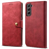 Lenuo Leather flip case for Samsung Galaxy S21 FE 5G, red - Phone Case