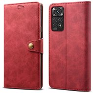 Lenuo Leather flip case for Xiaomi Redmi Note 11/11S, red - Phone Case