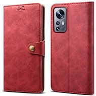 Lenuo Leather flip case for Xiaomi 12/12X, red - Phone Case