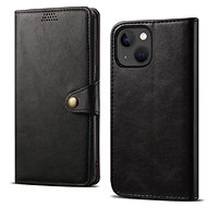 Lenuo Leather flip case for iPhone 14, black - Phone Case