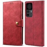 Lenuo Leather Xiaomi 12T/12T Pro piros flip tok - Mobiltelefon tok