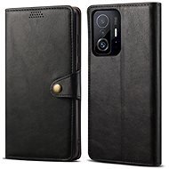 Lenuo Leather Flip Case for Xiaomi Mi 11T/Mi 11T Pro, Black - Phone Case