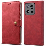 Lenuo Leather Klapphülle für Xiaomi 13 Pro, rot - Handyhülle