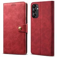 Lenuo Leather flipové pouzdro pro Samsung Galaxy A14 4G/5G, červená - Phone Case