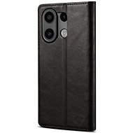 Lenuo Leather Flip-Hülle für das Xiaomi Redmi Note 13, schwarz - Handyhülle