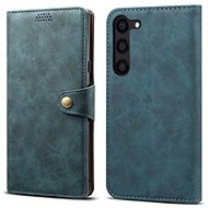 Lenuo Samsung Galaxy S23 kék bőr flip tok - Mobiltelefon tok