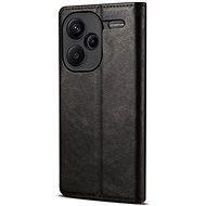 Lenuo Xiaomi Redmi Note 13 Pro+ 5G fekete bőr flip tok - Mobiltelefon tok