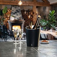 LEOPOLD VIENNA Champagne cooler, stainless steel, black matt, height 220 mm, diameter 173 mm - Beverage Cooler