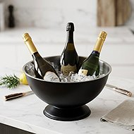 LEOPOLD VIENNA Champagne bowl, stainless steel, black matt, for several bottles, height 190 mm, diam - Beverage Cooler