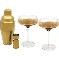 LEOPOLD VIENNA Arinto Martini cocktail set, gold/clear glass - Cocktail Shaker